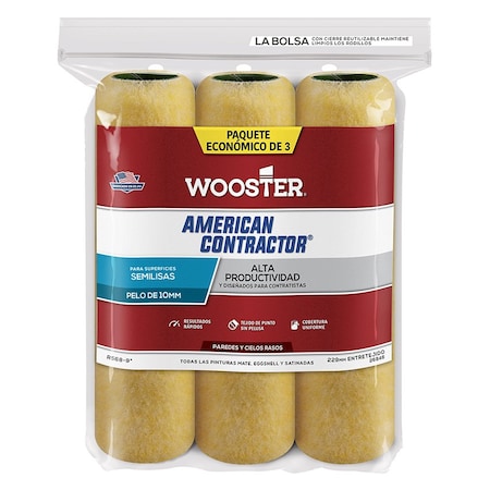 Wooster 9 in. American Cntr Rol Cvr 3/8 3P R568 00R5680090